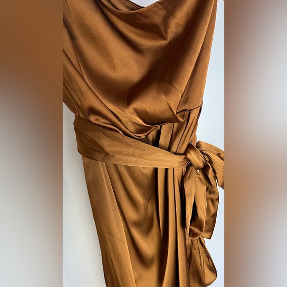 (Bronze) Celia One Shoulder Midi Dress - Picture 15 of 16